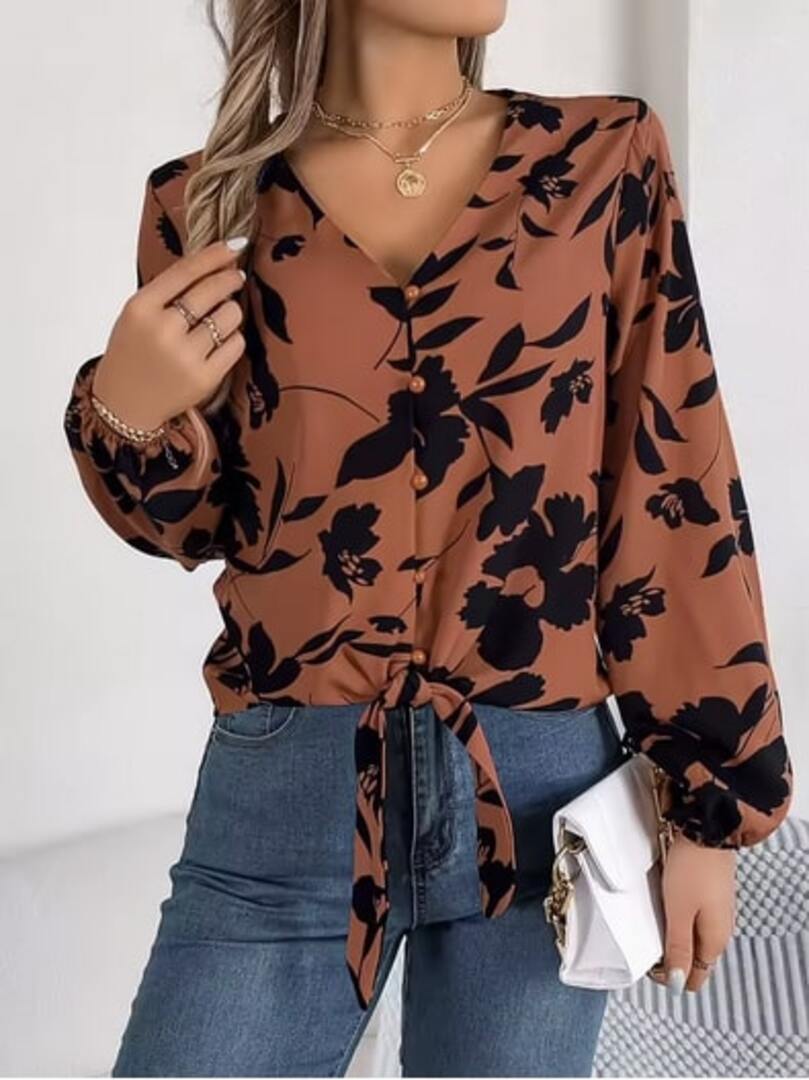 Floral Wrap Blouse