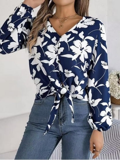 Floral Wrap Blouse